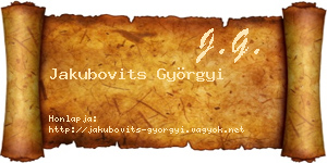Jakubovits Györgyi névjegykártya
